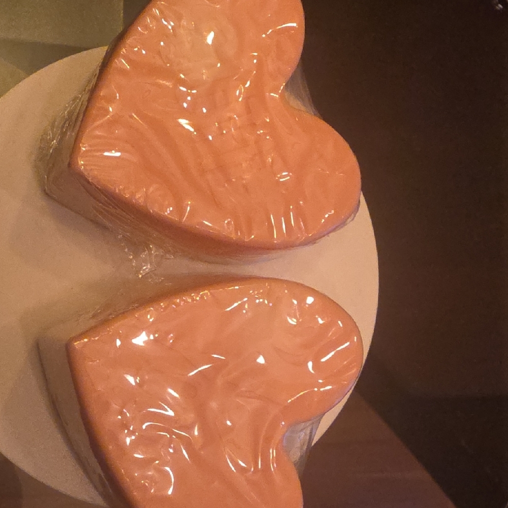 Heart-Shaped Peach Plates